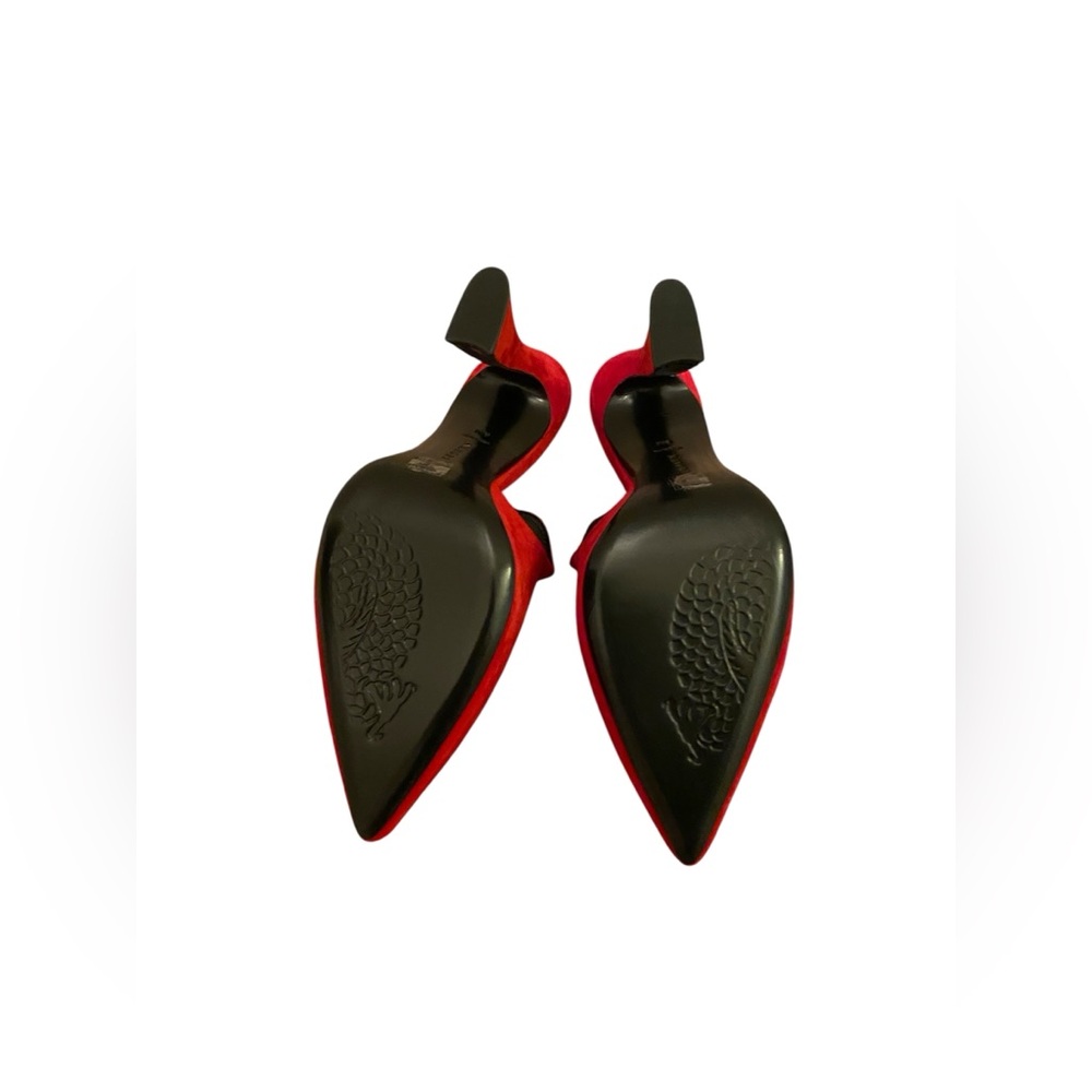 NATORI red suede mule heels - Picture 4 of 6